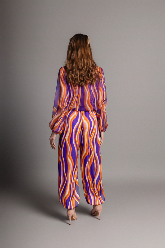 PANTALÓN  CERES ONDAS VIOLETAS