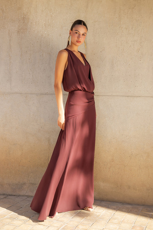 VESTIDO CONCORDIA CHOCOLATE